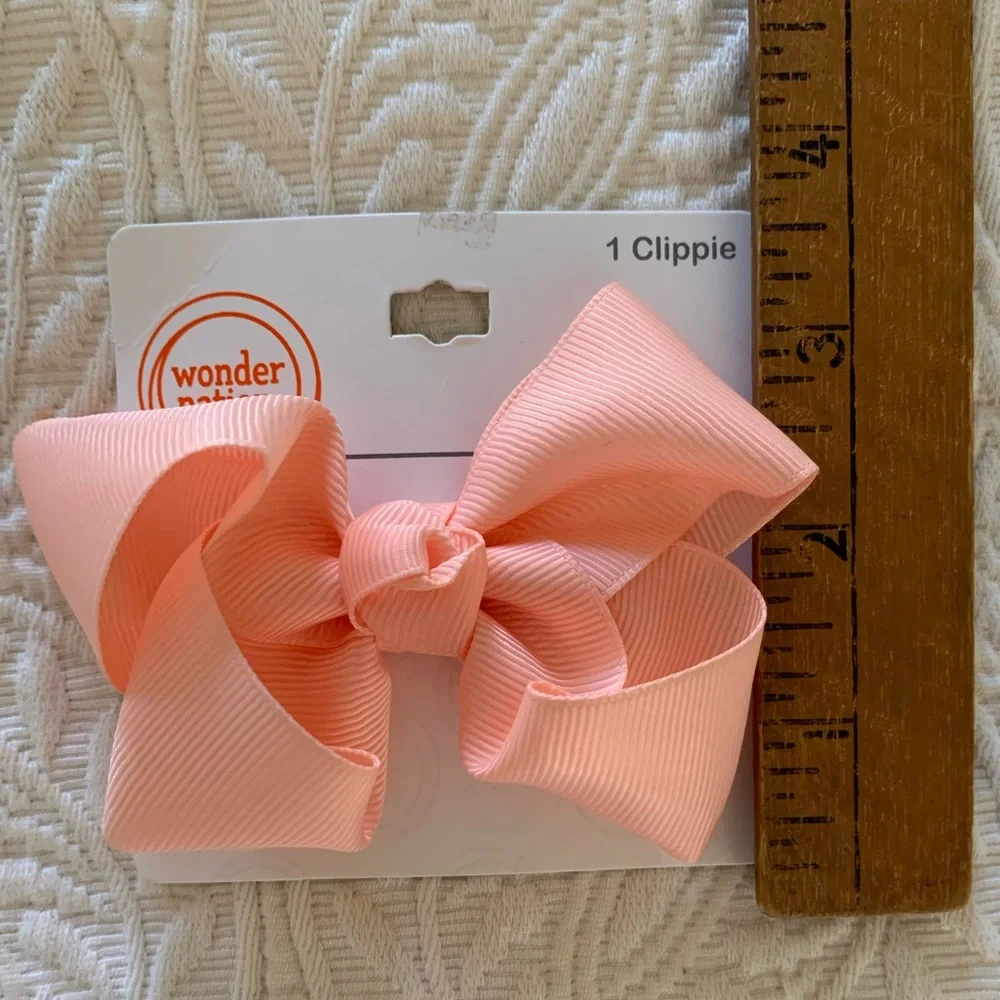 NWT Wonder Nation Grosgrain Hairbow Clip Light Orange Peach Girls